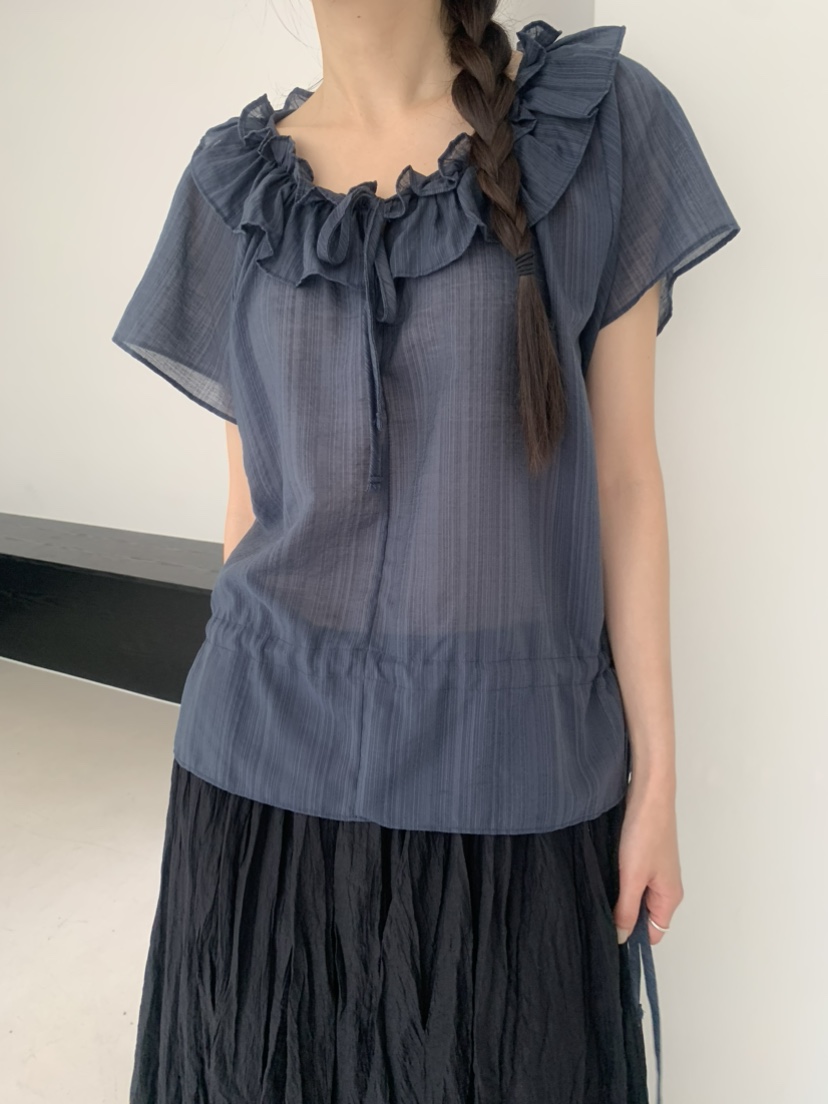 LE AVE韓國代購女裝新品時尚26夏季真品推薦休閑襯衫蕾絲衫LE AVE襯衫/蕾絲衫
