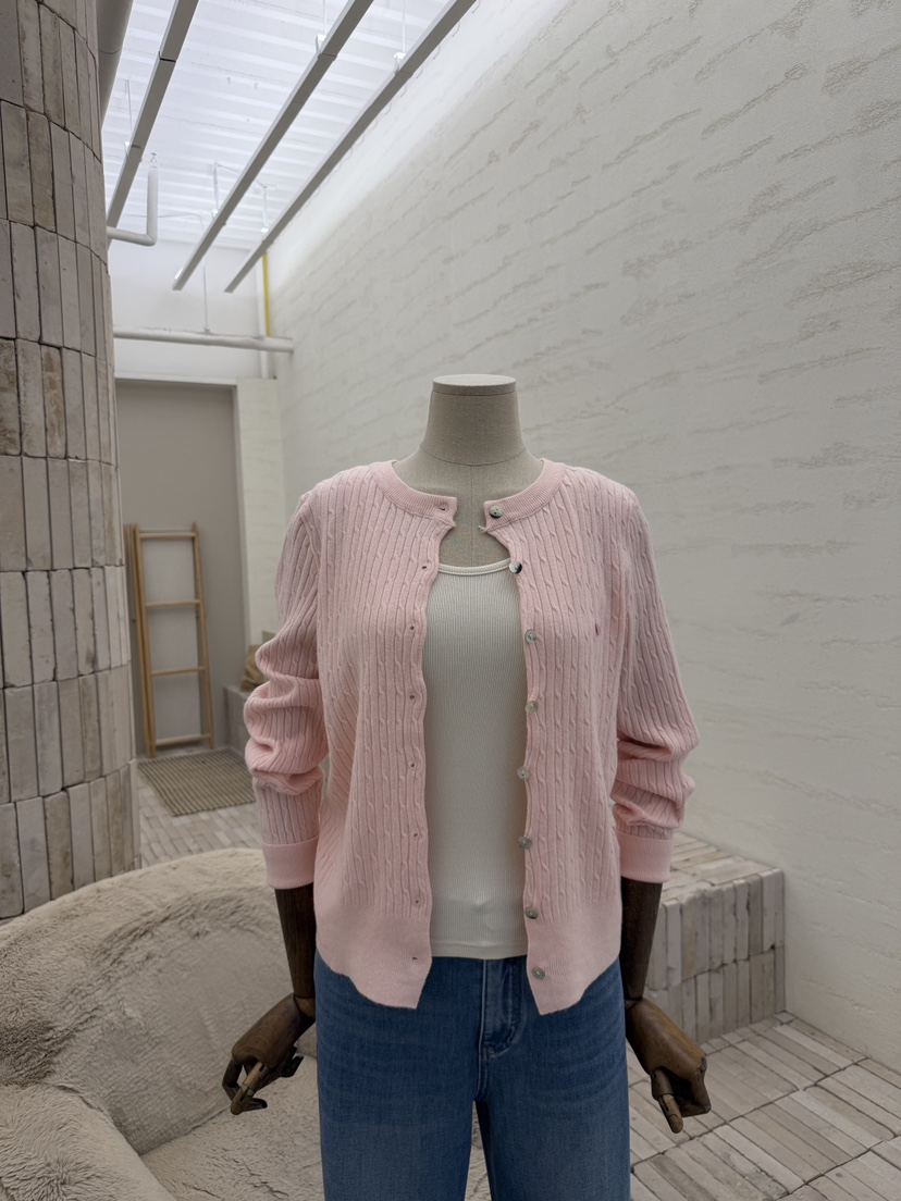LAUNDRY韓國直郵女裝新品真品休閑26夏季針織衫麻花針織開衫LAUNDRY針織衫
