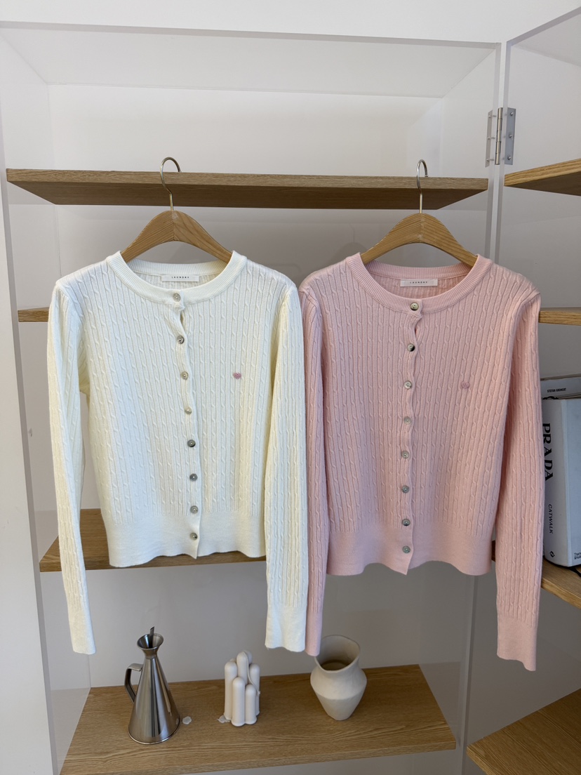 LAUNDRY韓國直郵女裝新品真品休閑26夏季針織衫麻花針織開衫LAUNDRY針織衫