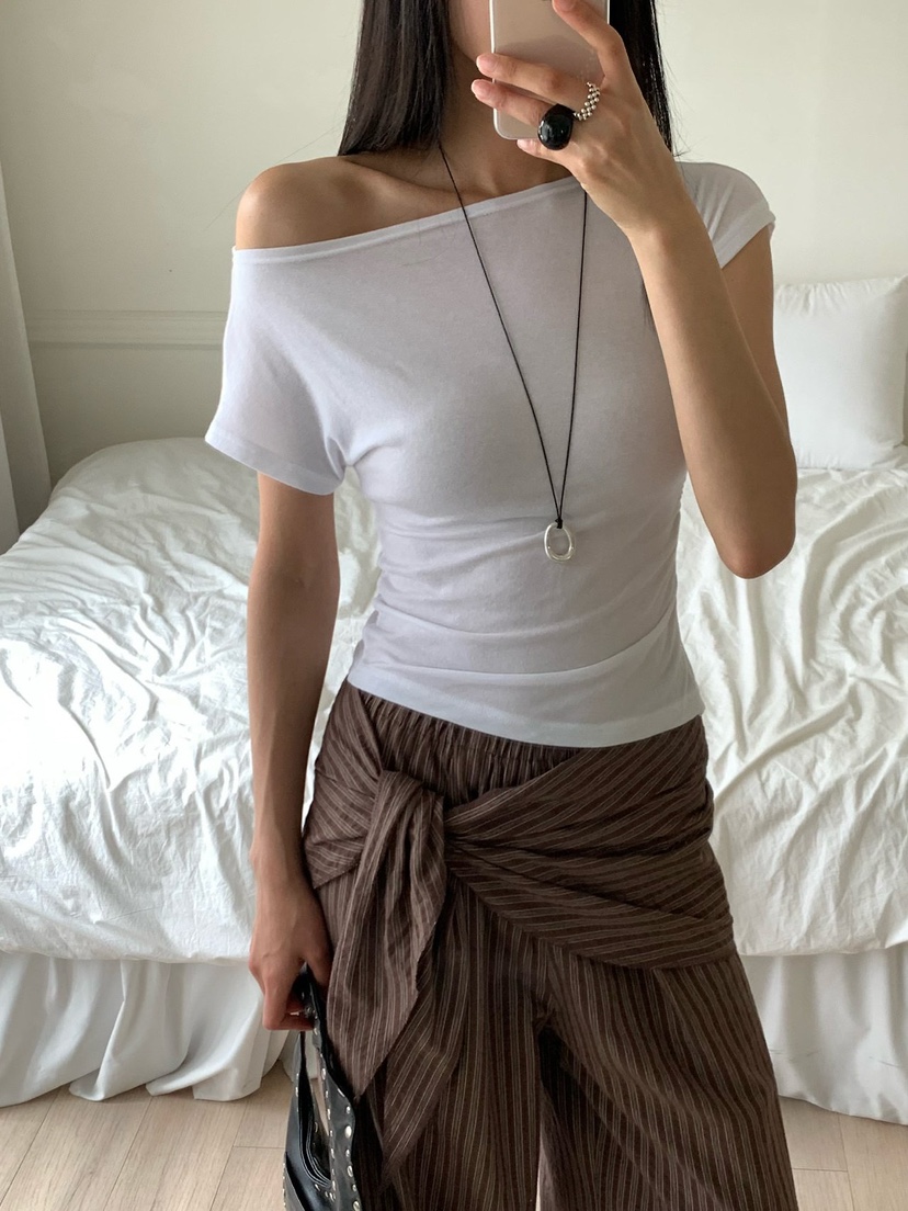 REVE CITE-L東大門代購女裝新款推薦真品人氣26夏季T恤褶皺REVE CITE-LT恤