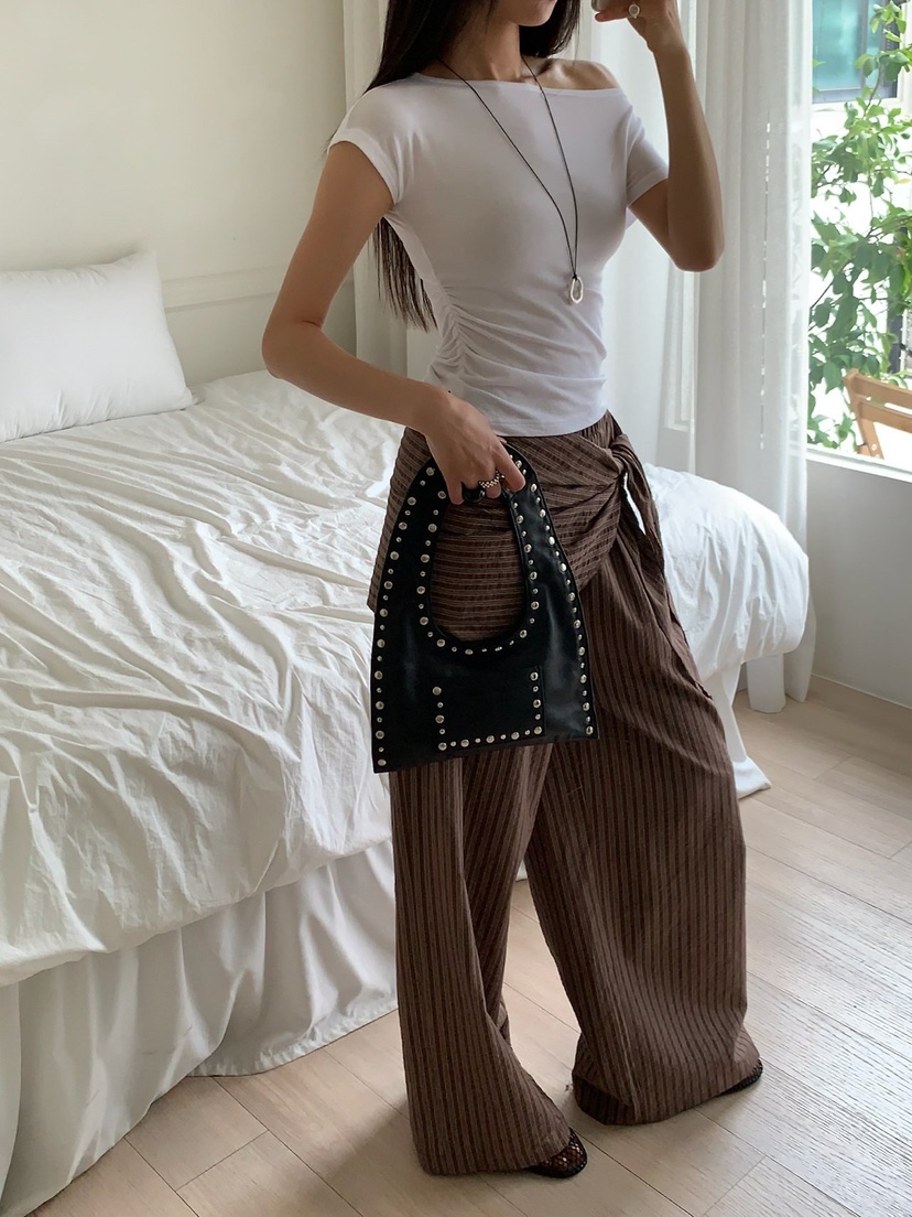 REVE CITE-L東大門代購女裝新款推薦真品人氣26夏季T恤褶皺REVE CITE-LT恤