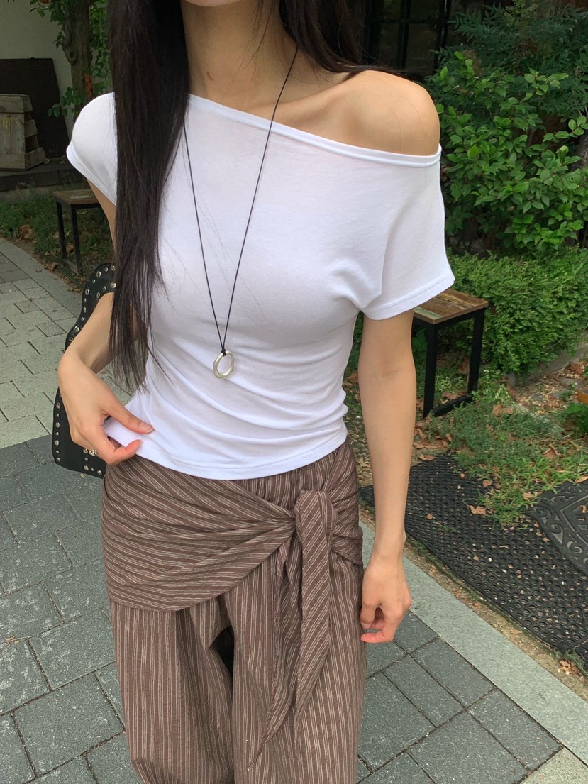REVE CITE-L東大門代購女裝新款推薦真品人氣26夏季T恤褶皺REVE CITE-LT恤圖色1