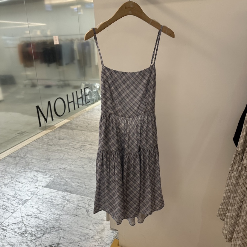DE VENTI韓國直郵女裝新品26夏季休閑真品連衣裙修身格紋DE VENTI連衣裙圖色2