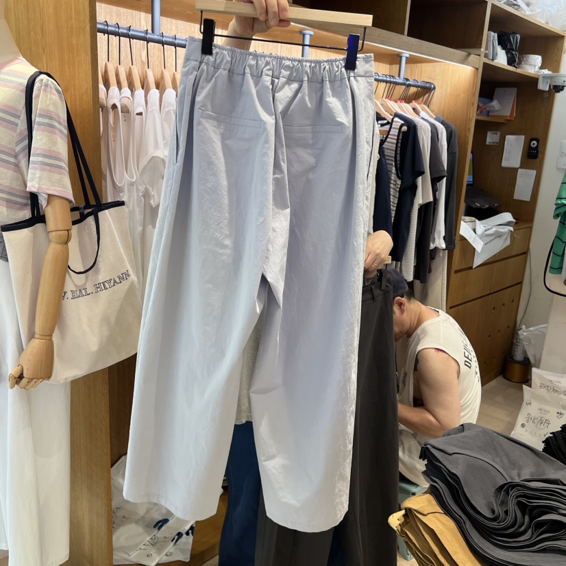 HI YANN韓國代購女士新款26夏季推薦休閑休閑褲棉質腰帶HI YANN休閑褲