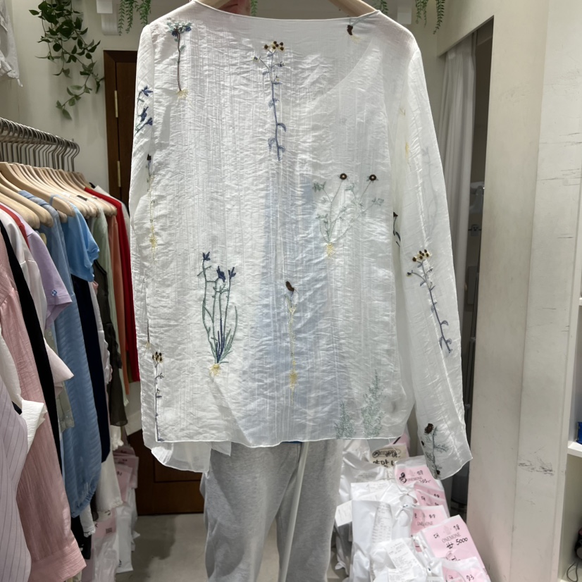 ONE MONE韓國代購女裝新品人氣休閑時尚襯衫蕾絲衫刺繡開衫ONE MONE襯衫/蕾絲衫