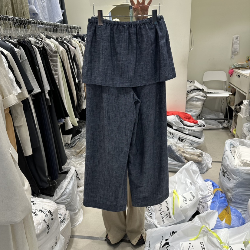 AT THE END東大門直郵女士新款26夏季短裙不含褲子亞麻AT THE END短裙