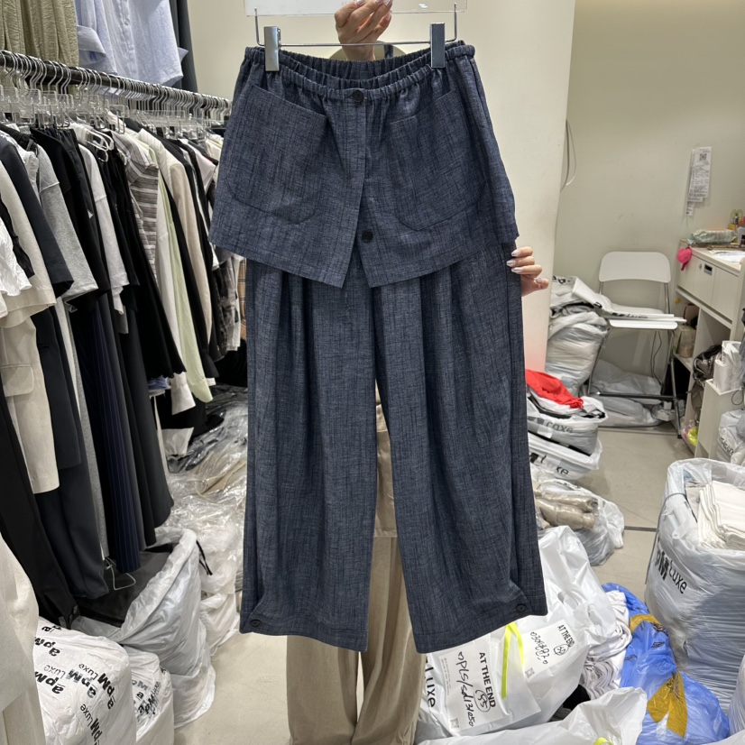 AT THE END東大門直郵女士新款26夏季短裙不含褲子亞麻AT THE END短裙圖色1