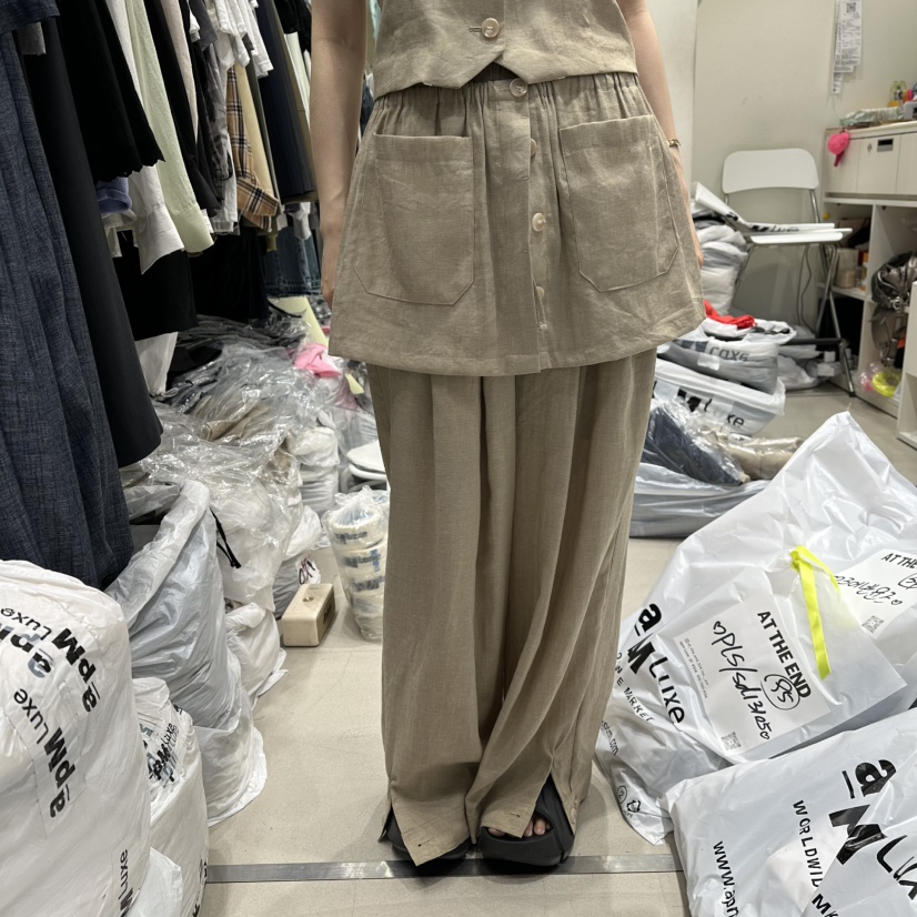 AT THE END東大門直郵女士新款26夏季短裙不含褲子亞麻AT THE END短裙圖色2