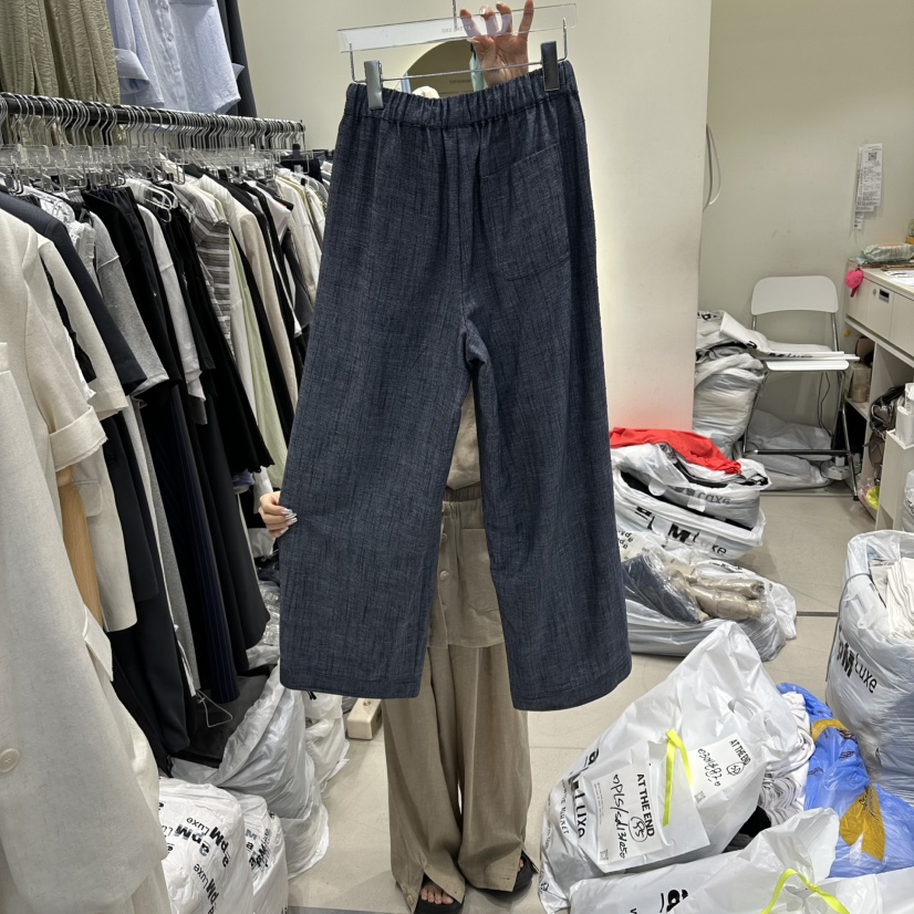 AT THE END東大門實拍女士新款26夏季時尚人氣休閑褲亞麻AT THE END休閑褲
