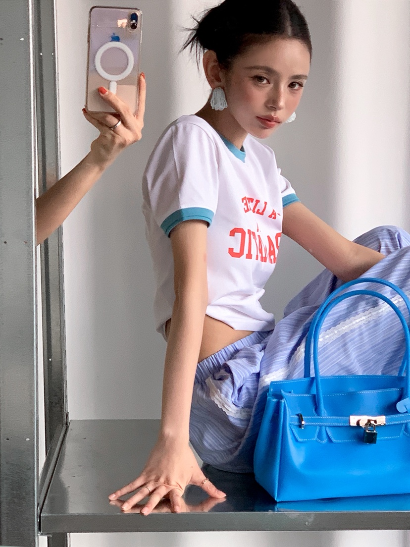 LIVE AID-P韓國直郵女裝新款26夏季熱賣真品推薦休閑T恤LIVE AID-PT恤