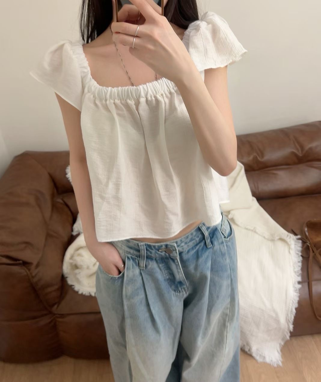KITSCH東大門代購女士新款時尚人氣真品26夏季襯衫蕾絲衫KITSCH襯衫/蕾絲衫圖色2