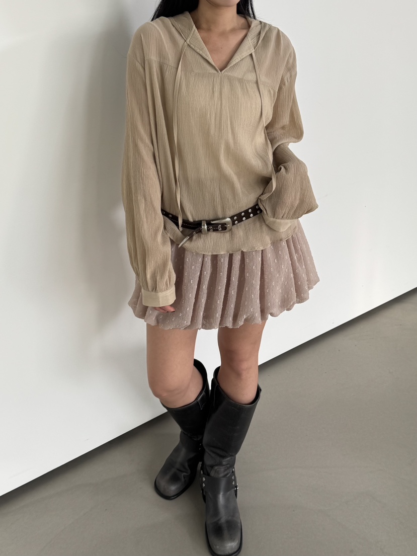 SEARE/PRETZEL韓國代購女士新款熱賣襯衫蕾絲衫Sale打折兜帽SEARE/PRETZEL襯衫/蕾絲衫