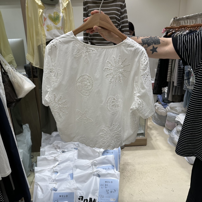 MELO東大門直郵女士新款推薦熱賣人氣休閑真品襯衫蕾絲衫MELO襯衫/蕾絲衫