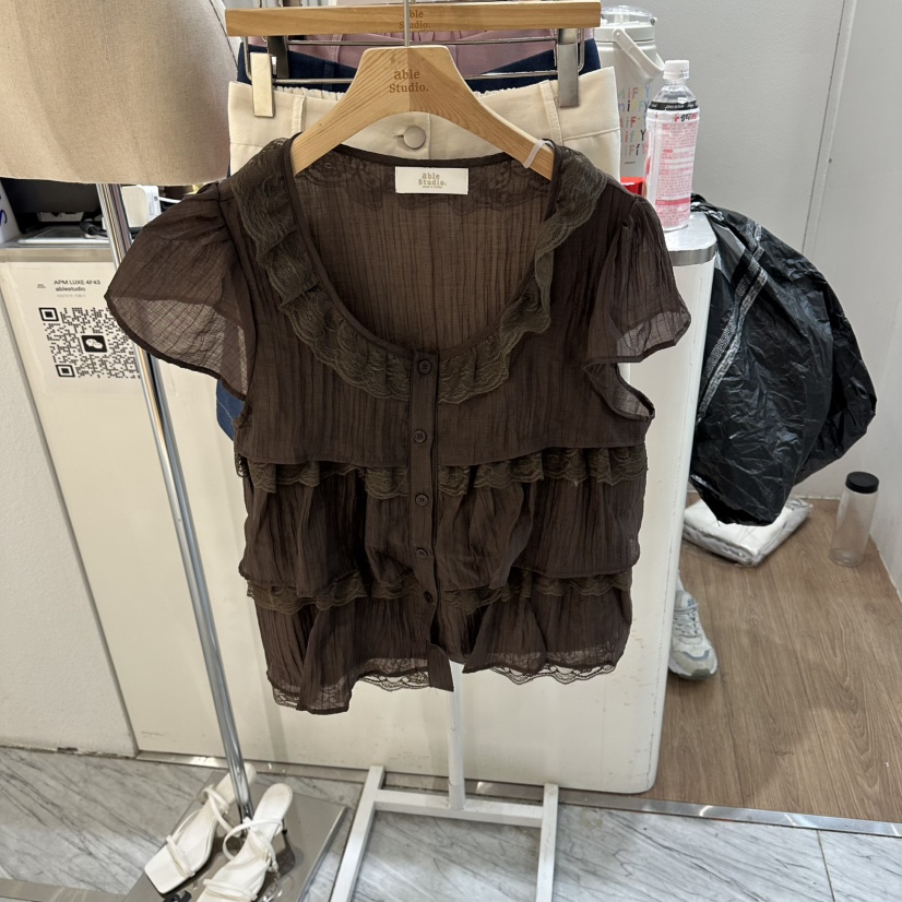 ABLESTUDIO東大門代購女裝新品休閑時尚真品26夏季襯衫蕾絲衫ABLESTUDIO襯衫/蕾絲衫圖色3