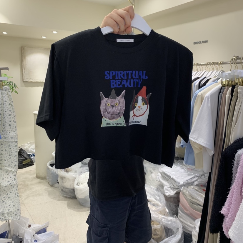 ENDOLPHIN韓國直郵女裝新品休閑熱賣時尚26夏季推薦人氣T恤ENDOLPHINT恤圖色3