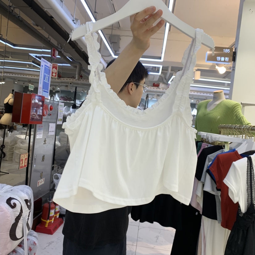 ENDOLPHIN東大門直郵女士新品人氣26夏季吊帶背心褶邊無袖ENDOLPHIN吊帶/背心