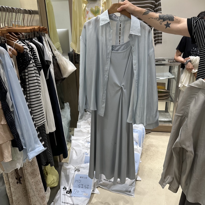 MELO東大門直郵女裝新品推薦休閑26夏季套裝不含項鏈系帶套裝MELO套裝圖色3