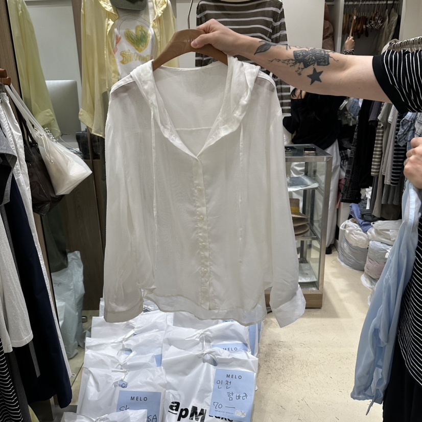 MELO東大門直郵女裝新品真品推薦時尚人氣襯衫蕾絲衫連帽衫MELO襯衫/蕾絲衫圖色3