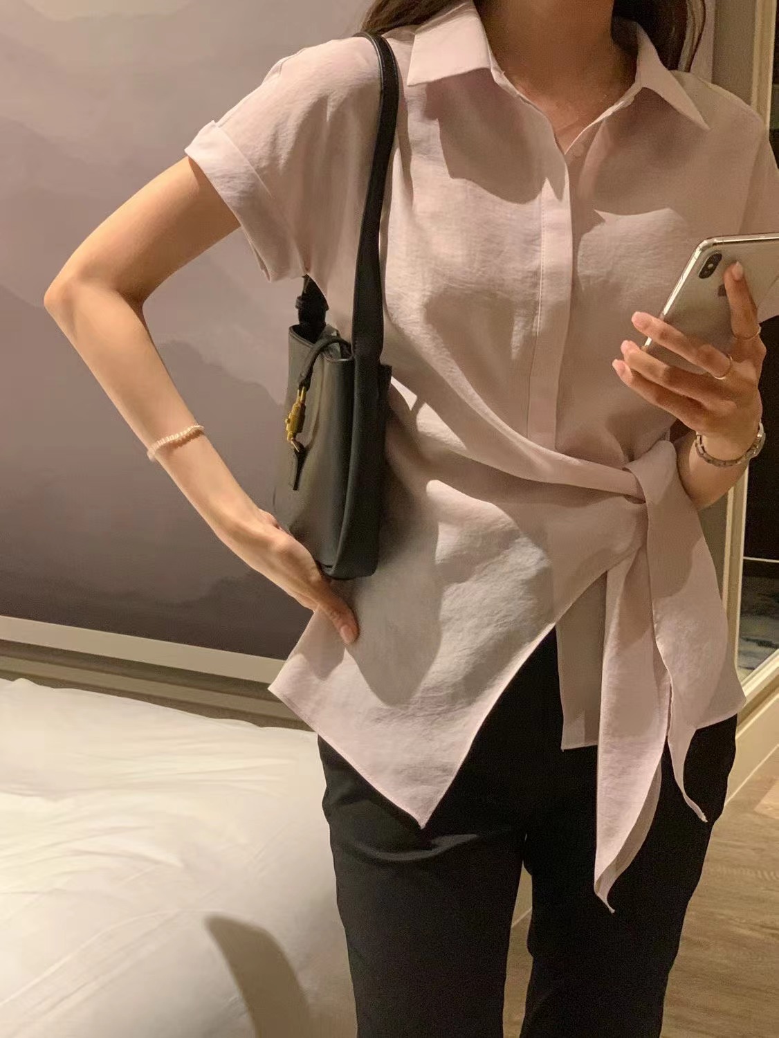 OSRO韓國代購女裝新品休閑人氣26夏季推薦熱賣襯衫蕾絲衫OSRO襯衫/蕾絲衫
