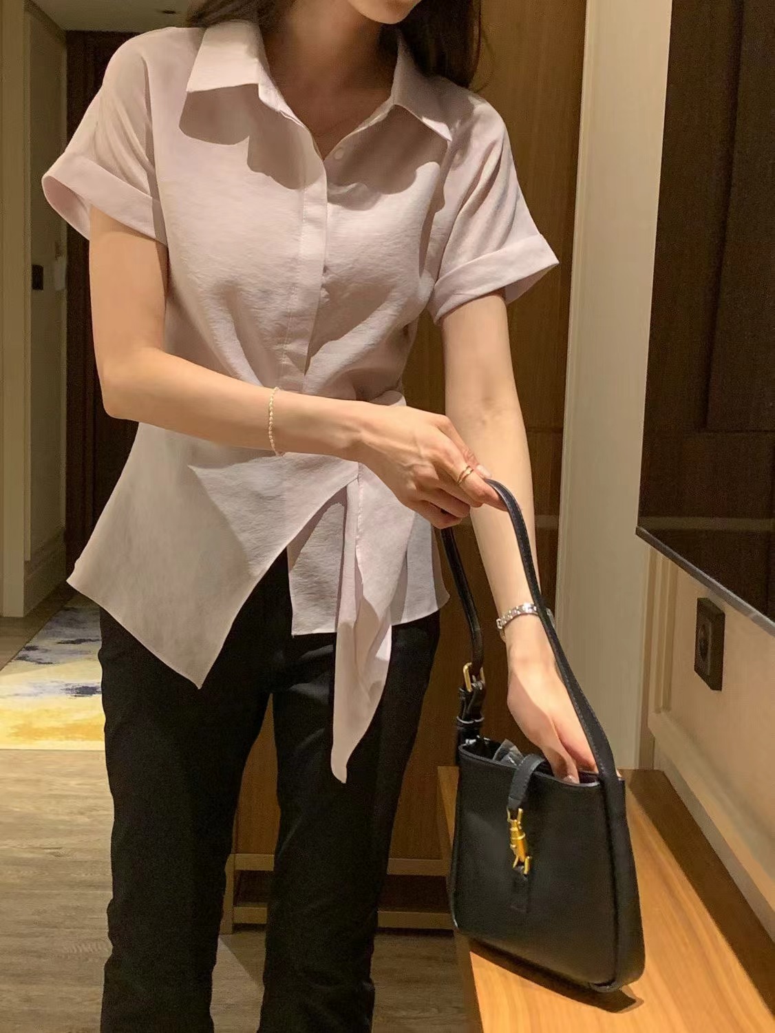 OSRO韓國代購女裝新品休閑人氣26夏季推薦熱賣襯衫蕾絲衫OSRO襯衫/蕾絲衫