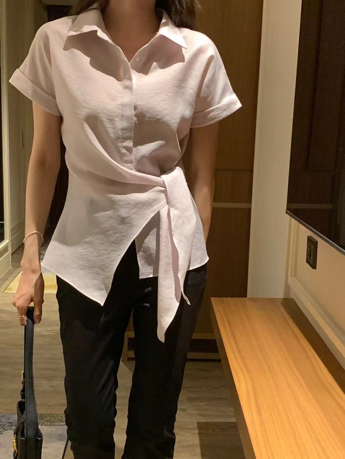 OSRO韓國代購女裝新品休閑人氣26夏季推薦熱賣襯衫蕾絲衫OSRO襯衫/蕾絲衫