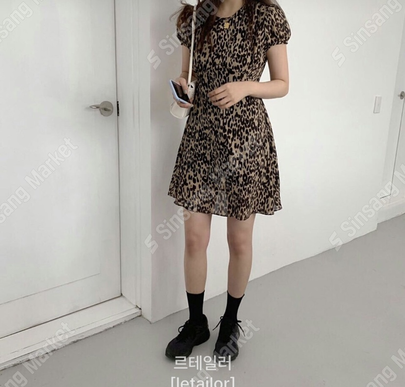 LETAILOR東大門直郵女裝新款休閑時尚人氣連衣裙打折豹紋LETAILOR連衣裙