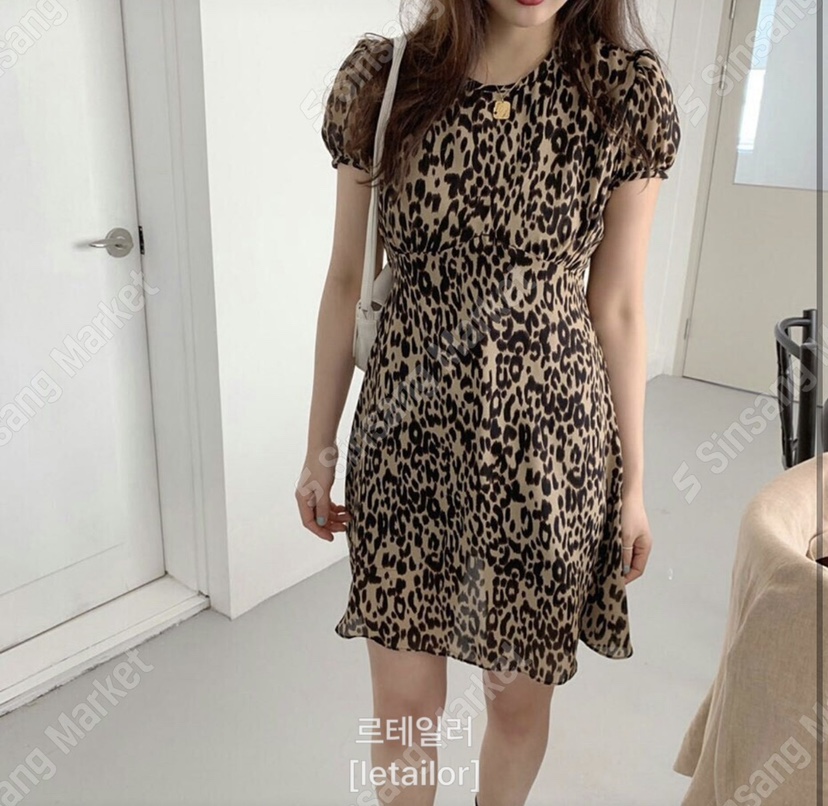 LETAILOR東大門直郵女裝新款休閑時尚人氣連衣裙打折豹紋LETAILOR連衣裙