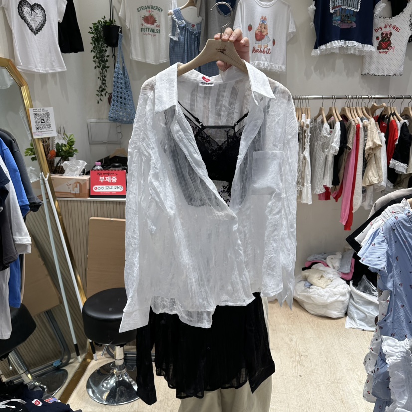 UNDERSTAR_VINTAGE東大門代購女士新款職業襯衫蕾絲衫不含透明UNDERSTAR_VINTAGE襯衫/蕾絲衫圖色1