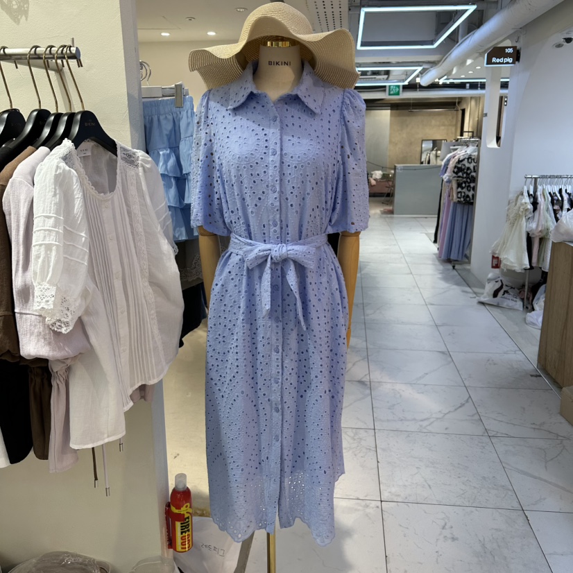 BIKINI韓國直郵女裝新品人氣26春夏推薦時尚連衣裙含腰帶BIKINI連衣裙圖色1