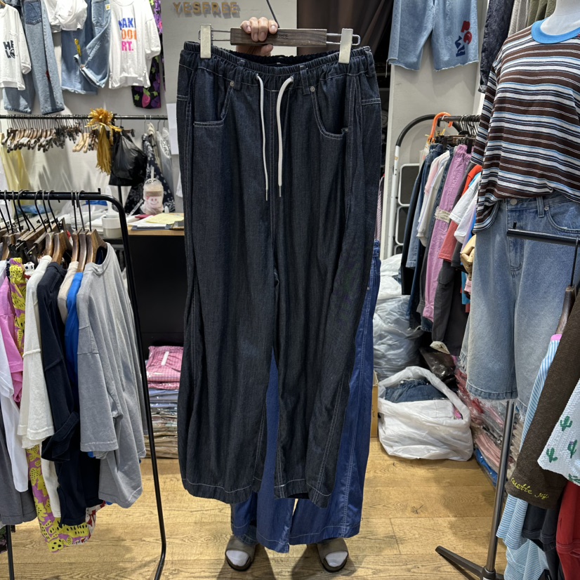 YESFREE韓國代購女士新品休閑推薦真品職業休閑褲亞麻鏤空YESFREE休閑褲圖色2