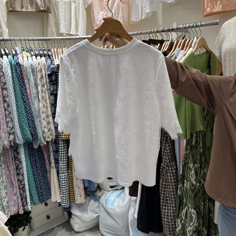 BIKINI東大門代購女裝新品真品熱賣推薦時尚26春夏T恤蕾絲層疊BIKINIT恤