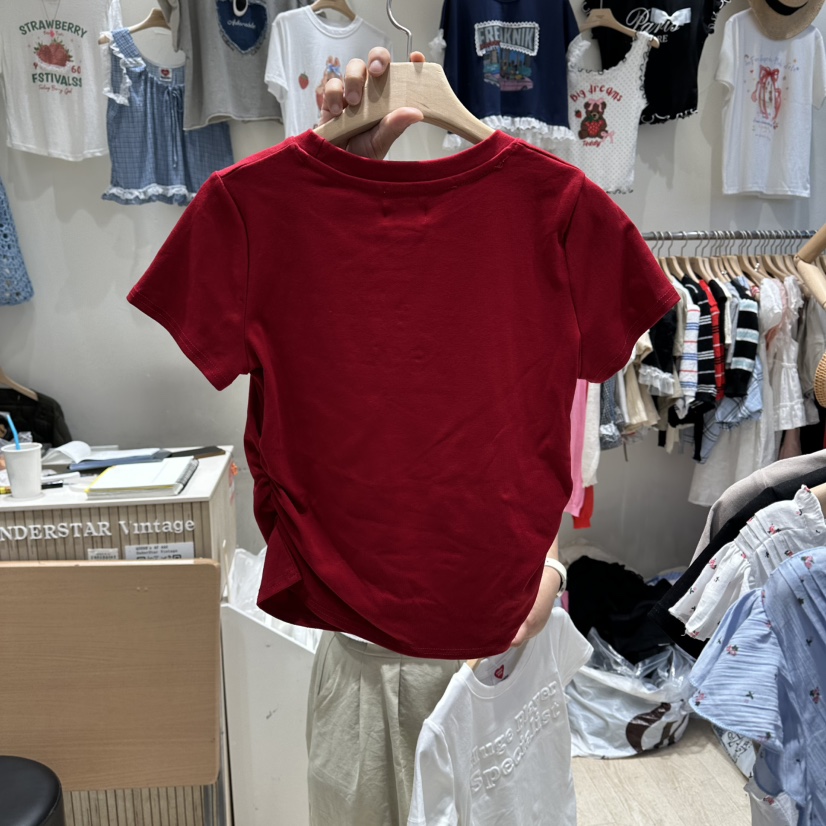 UNDERSTAR_VINTAGE東大門直郵女士新品休閑熱賣人氣T恤褶皺UNDERSTAR_VINTAGET恤