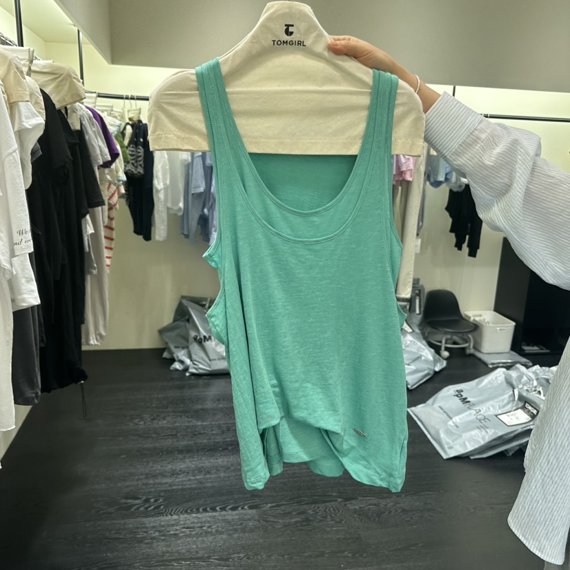 TOMGIRL韓國直郵女裝新品真品熱賣人氣26夏季吊帶背心假兩件TOMGIRL吊帶/背心圖色1