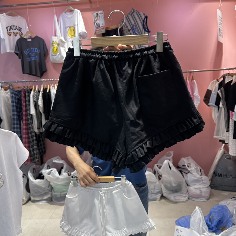 K STORY東大門代購女士新品26春夏真品推薦休閑短褲荷葉邊K STORY短褲