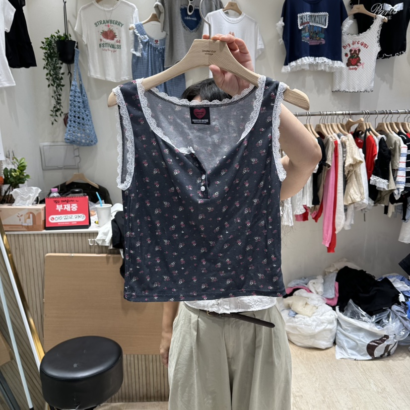 UNDERSTAR_VINTAGE韓國直郵女裝新品推薦真品吊帶背心無袖UNDERSTAR_VINTAGE吊帶/背心圖色2