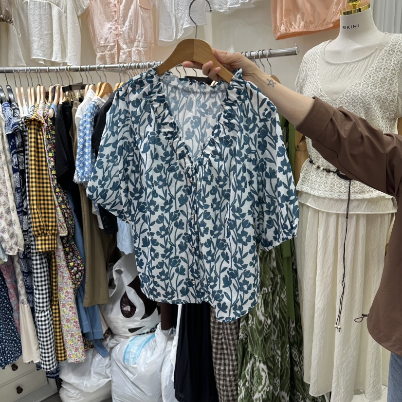 BIKINI東大門實拍女裝新款26春夏人氣推薦時尚襯衫蕾絲衫BIKINI襯衫/蕾絲衫圖色2