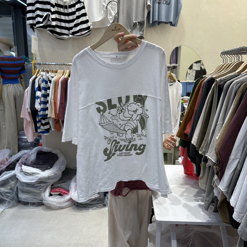 REPLAY韓國代購女士新品職業時尚26春夏休閑人氣推薦真品T恤REPLAYT恤圖色1