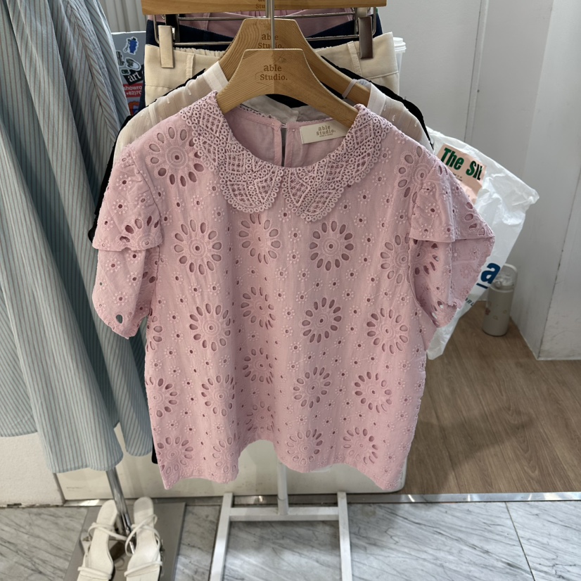 ABLESTUDIO東大門代購女士新款時尚熱賣人氣26春夏襯衫蕾絲衫ABLESTUDIO襯衫/蕾絲衫圖色2