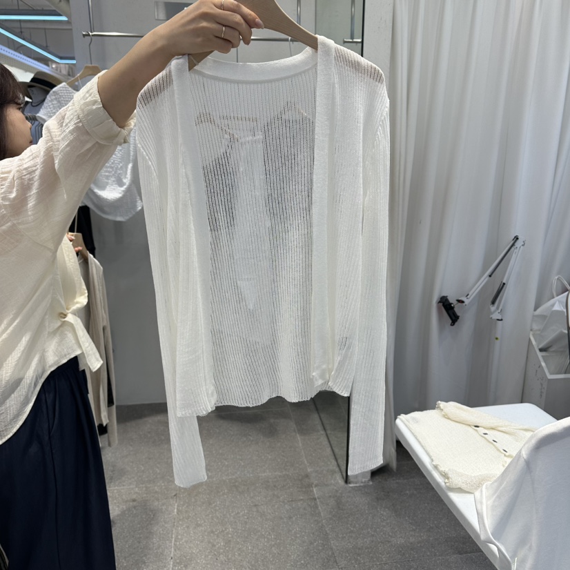 ELAN東大門實拍女裝新品時尚26春夏人氣推薦針織衫透視開衫ELAN針織衫圖色1