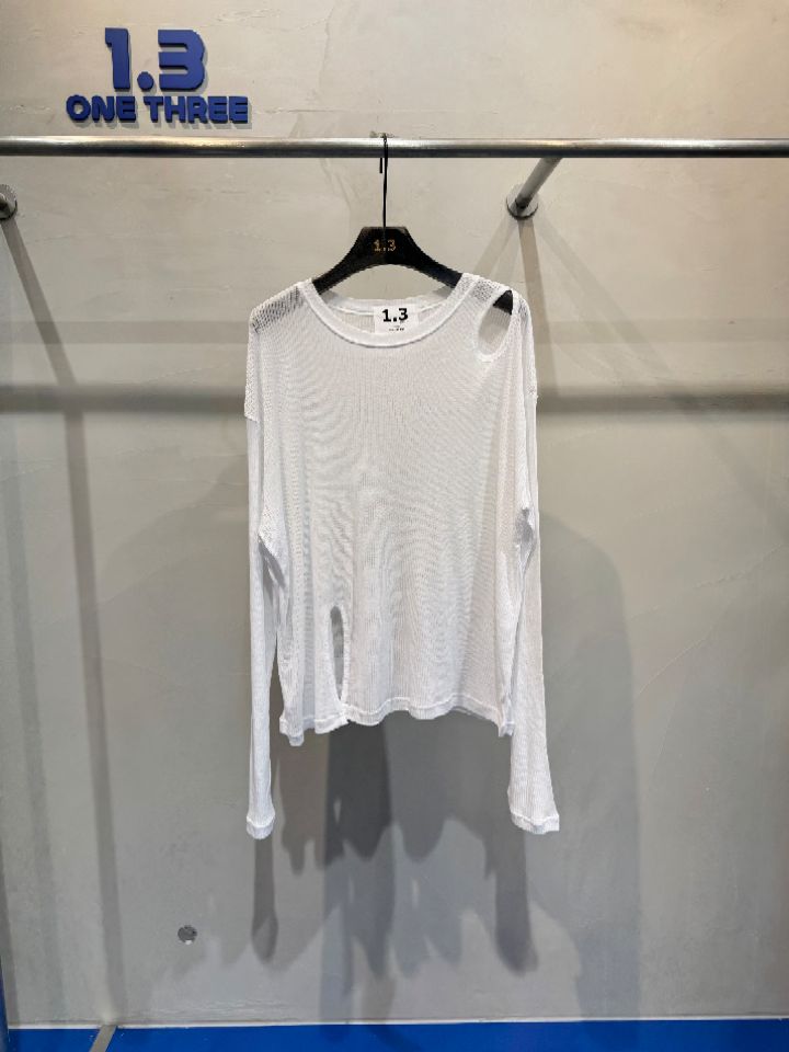 1.3東大門實拍女裝新品26春夏時尚推薦熱賣長袖T恤透視羅紋1.3_ONE THREE長袖T恤圖色3