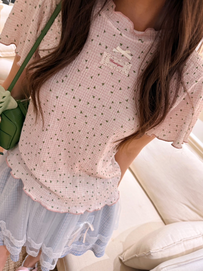 BOUTIQUE-L東大門實拍女士新款休閑真品推薦26春夏T恤花朵BOUTIQUE-LT恤
