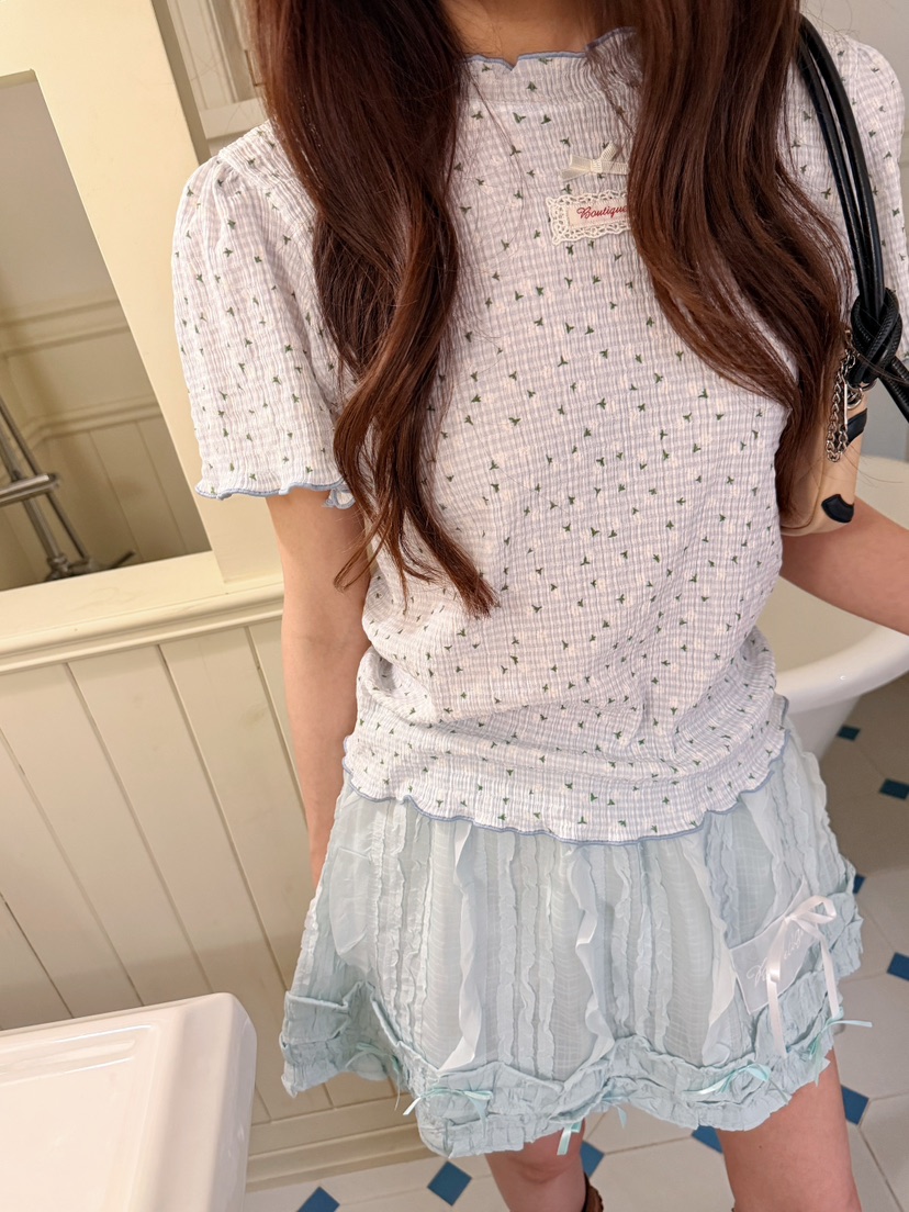 BOUTIQUE-L東大門實拍女士新款休閑真品推薦26春夏T恤花朵BOUTIQUE-LT恤