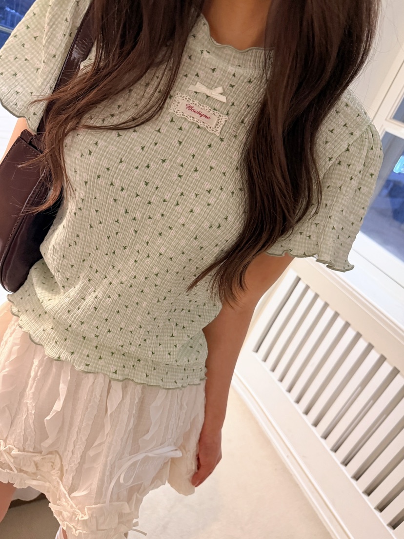 BOUTIQUE-L東大門實拍女士新款休閑真品推薦26春夏T恤花朵BOUTIQUE-LT恤