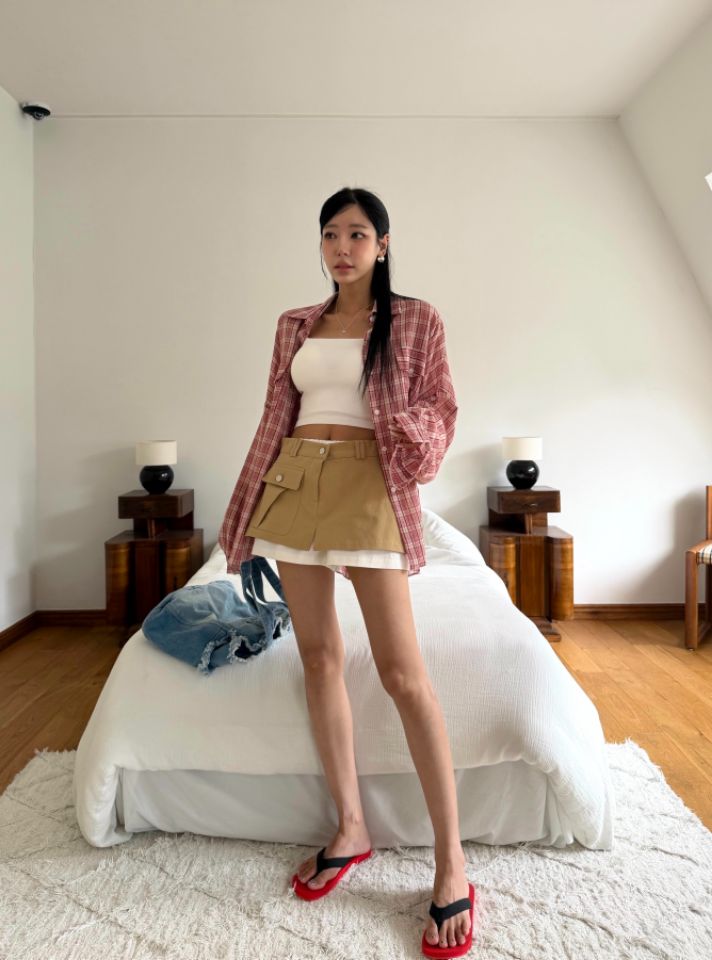 mars韓國直郵女士新品推薦人氣26春夏休閑真品短褲口袋束帶mars短褲