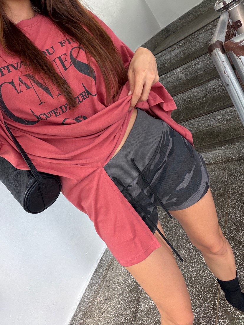 OKIE東大門實拍女士新款職業真品休閑人氣推薦短褲修身迷彩OKIE短褲
