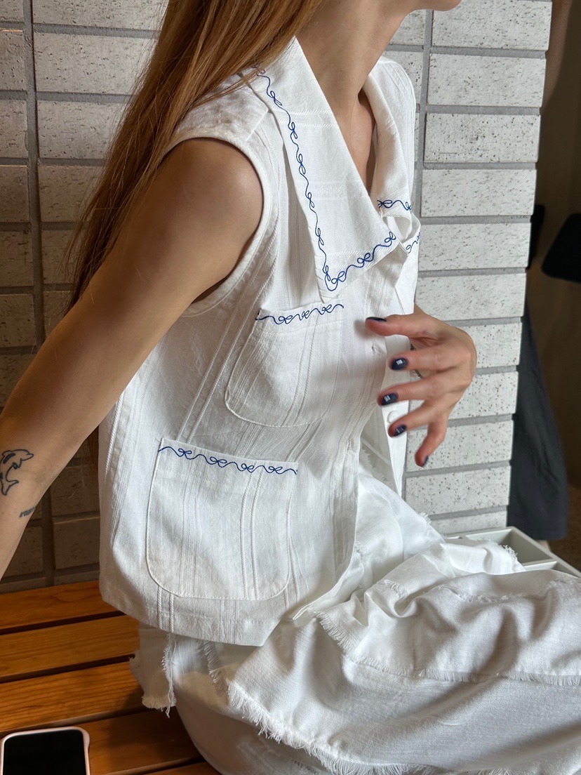 ZEROZERO韓國直郵女士新品26春夏推薦職業休閑真品馬甲刺繡ZEROZERO馬甲