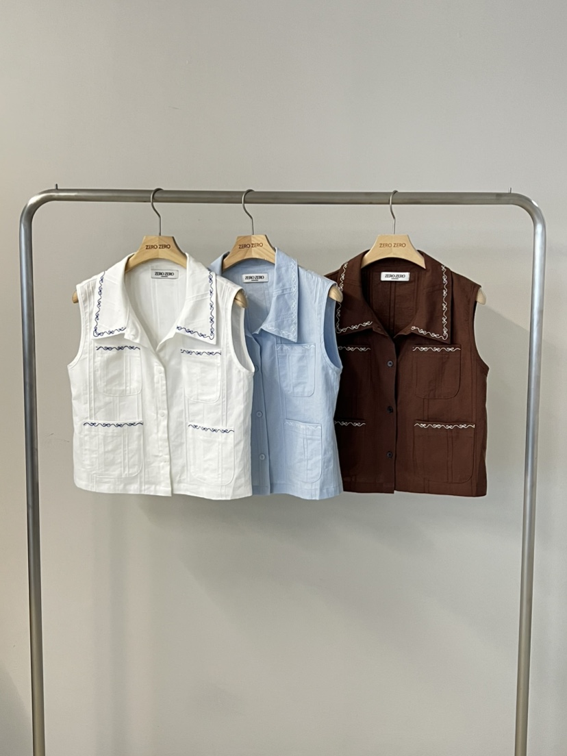 ZEROZERO韓國直郵女士新品26春夏推薦職業休閑真品馬甲刺繡ZEROZERO馬甲