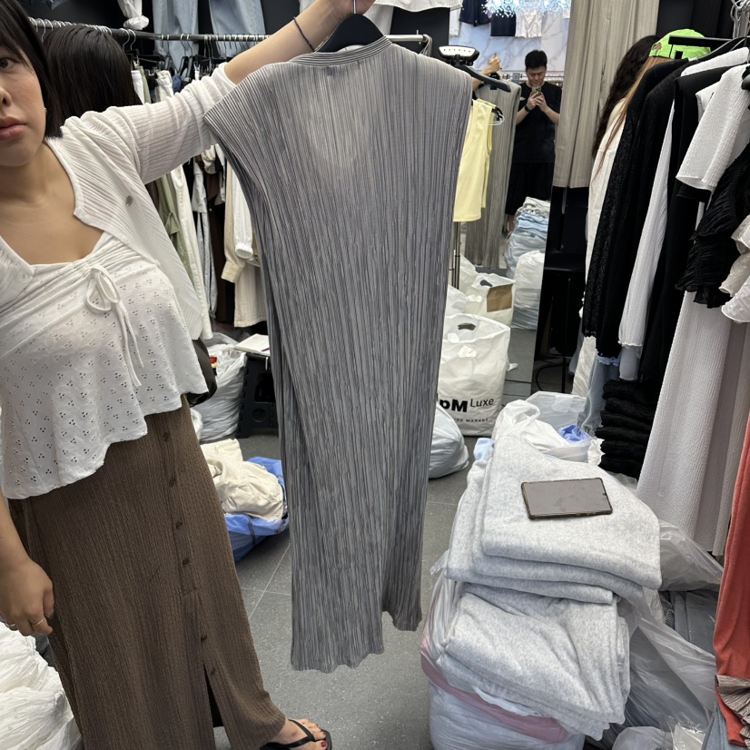 A-DEL東大門直郵女裝新品時尚26春夏熱賣休閑連衣裙褶裥A-DEL連衣裙