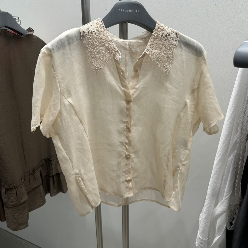 TARABY MOTION東大門實拍女裝新品26春夏襯衫蕾絲衫亞麻布TARABY MOTION襯衫/蕾絲衫圖色1