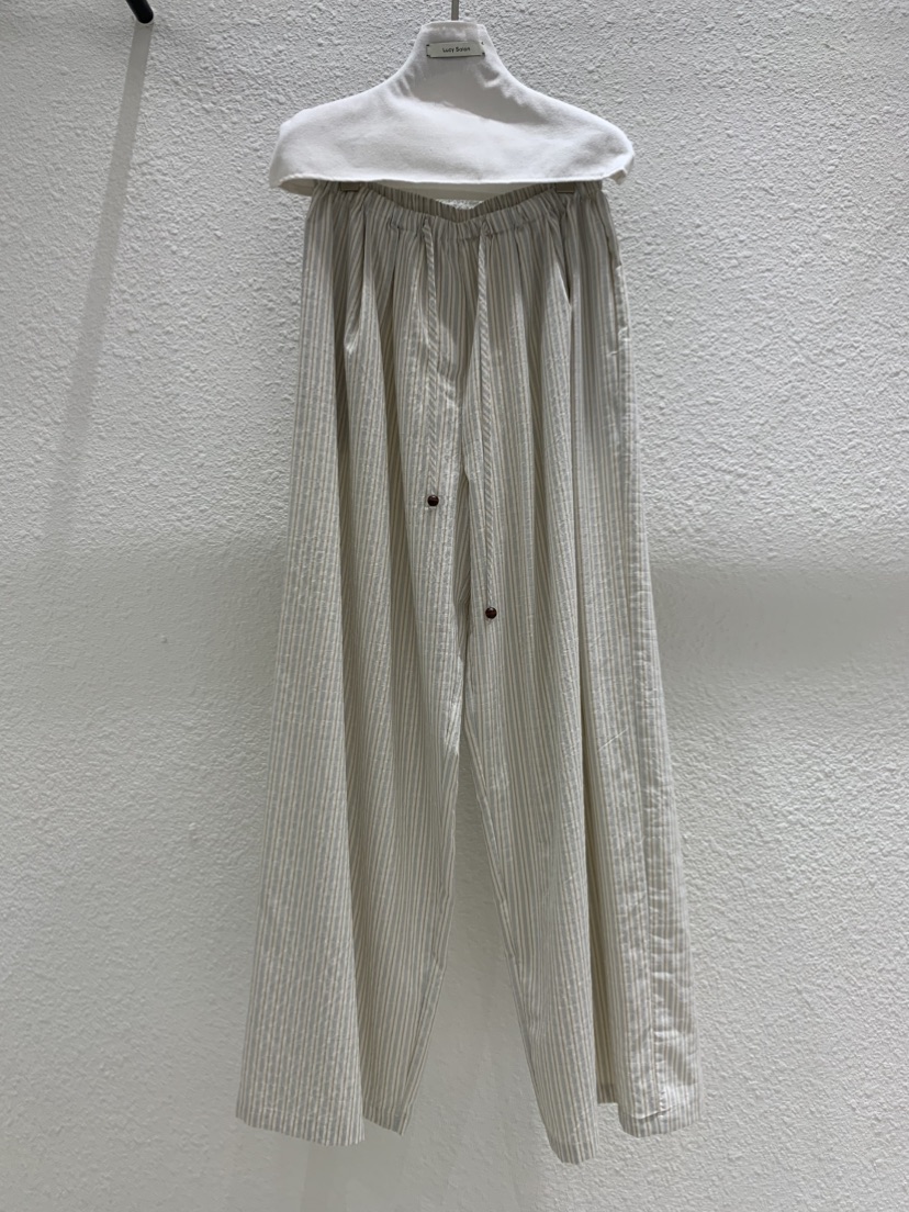 LUCY SALON韓國代購女士新款職業時尚26春夏人氣真品休閑褲LUCY SALON休閑褲圖色1米色條紋